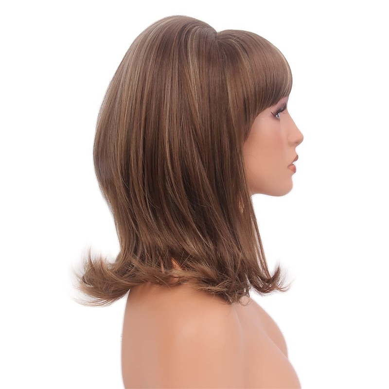 Brown Highlight 60s Beehive Wigs for Women Pinup Pelucas 50s Synthetic Hair Wig for Women Ladies Daily Used Costume Cosplay Fancy Dress 1960s Retro Wigs Halloween Wigs3