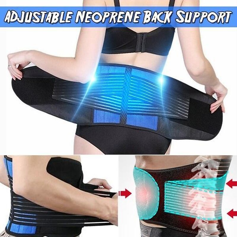 New Upgrade High Comfort Adjustable Neoprene Waist Support Double Pull Lumbar Support Brace Low In Back Belt Brace Pain Relief Band Waist2
