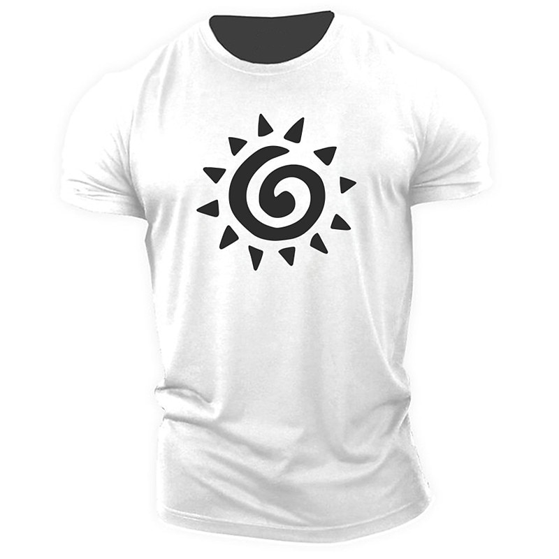 Men's Sun Graphic Prints T Shirt Graphic Tee Cotton Short Sleeve Graphic Shirt White Navy Blue Blue Comfortable Tee Outdoor Street Fashion Designer Clothing3