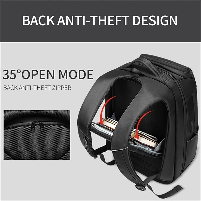 Multi-layer Storage Waterproof Premium Backpacks Anti-thief Design for Men 17 Inch Laptop Medium Plus Backpack with USB Charging Port CR93