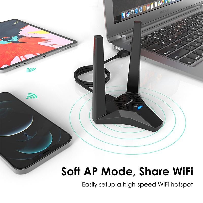 AC1300 USB3.0 Desktop Laptop WiFi Adapter,Dual Band Usb Network Card for PC,High Speed USB Wifi Dongle with Magnetic Dock,usb Wifi Signal Booster3