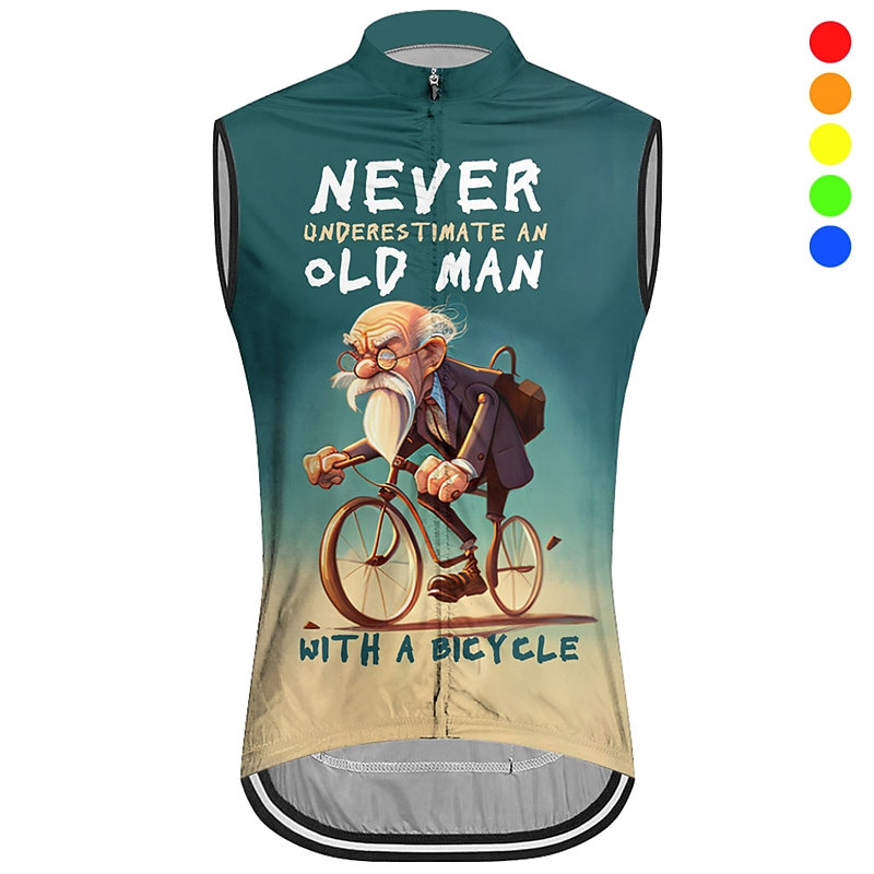 Men's Cycling Vest Cycling Jersey Graphic Letter & Number Sleeveless Bike Vest / Gilet Jersey Top with 3 Rear Pockets Mountain Bike MTB Road Bike Cycling Quick Dry Back Pocket Moisture Wicking