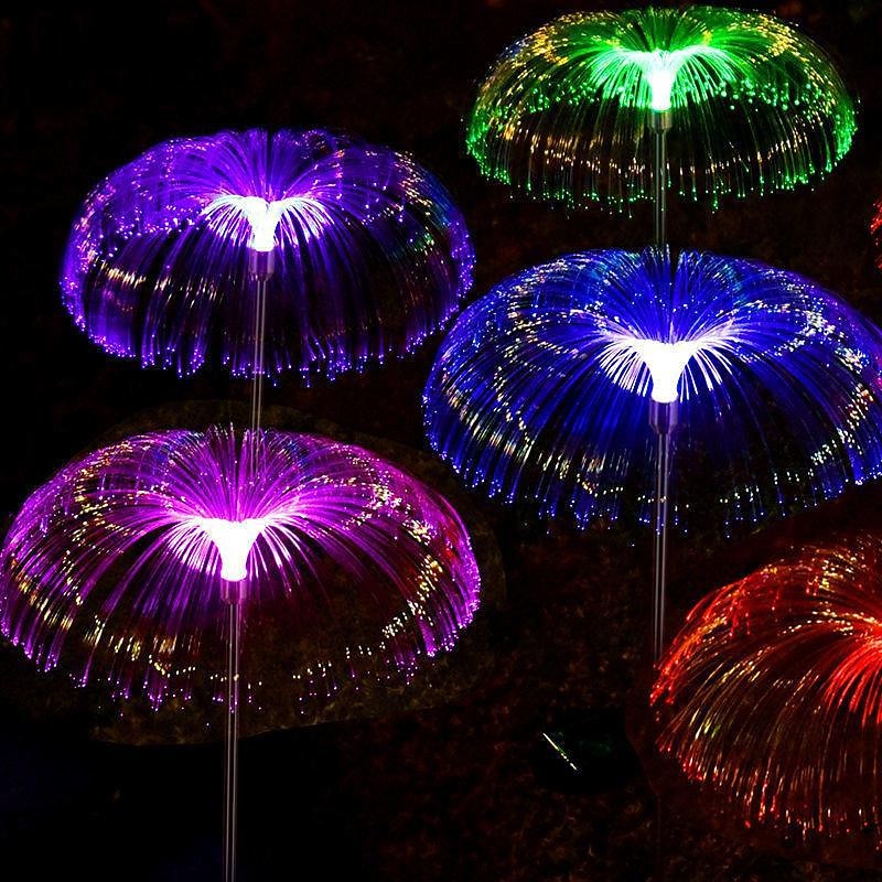Solar Fiber Double-layer Jellyfish Lamp Outdoor Ground Plug Induction Lawn Garden Decorative Landscape Lamp2