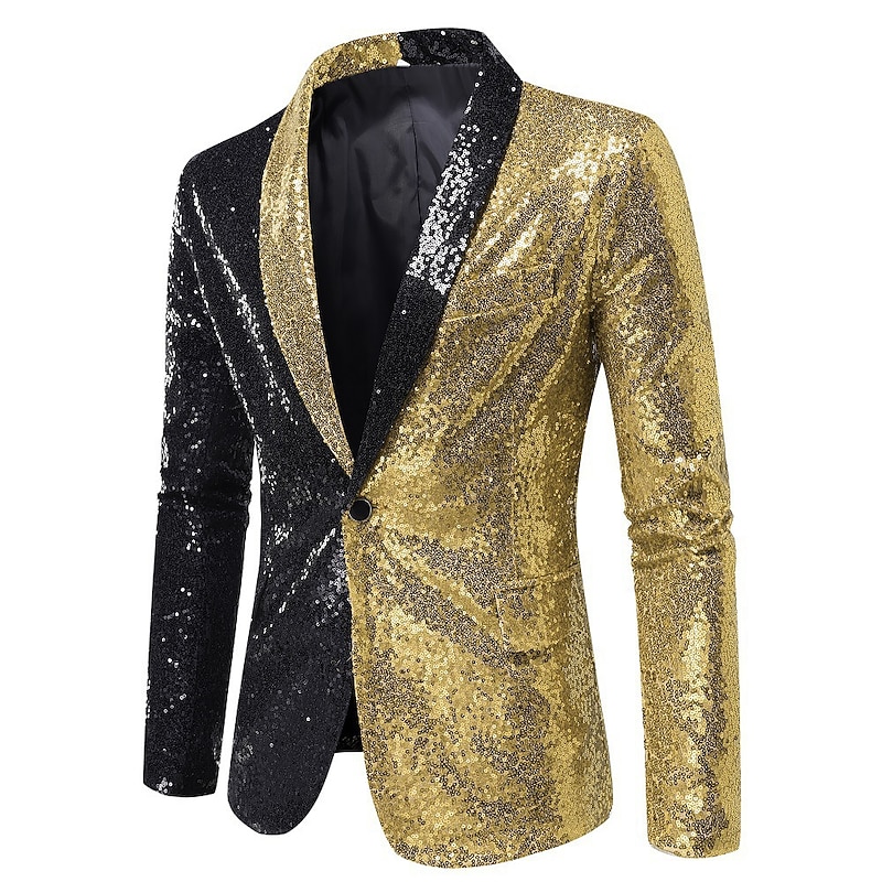 Retro Vintage Disco 1980s Suits & Blazers Disco Sequins Fancy Dress Men's Carnival Costume Masquerade Party / Evening Pride Parade Pride Month Adults' Coat Shirt Tie3