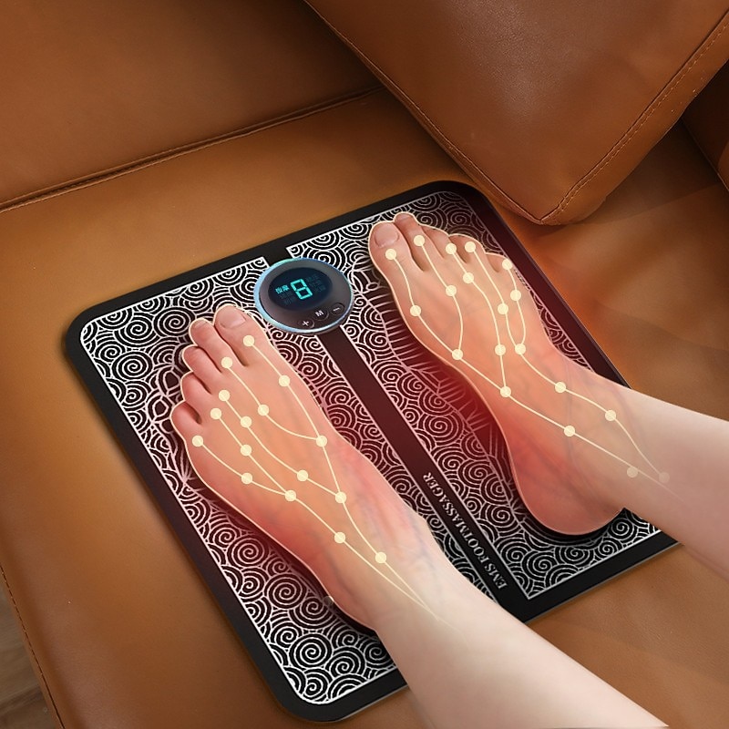 Electric EMS Foot Massager, Pad Remote Controlable & Rechargeable Pain Relief Relaxation Foot Acupoint Massage Pad Muscle Stimulation Improve Blood Circulation Gifts For Home Office Holiday2