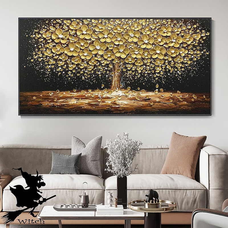 Mintura Handmade Abstract Tree Flower Oil Paintings On Canvas Wall Art Decoration Modern Pictures For Home Decor Rolled Frameless Unstretched Painting3