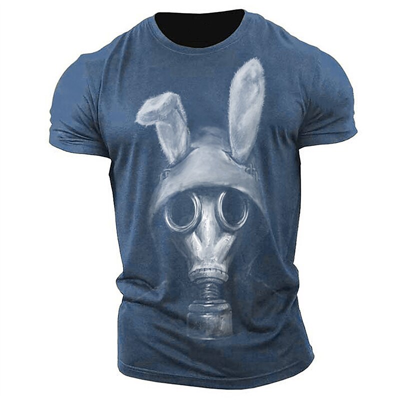 Men's Graphic Cartoon T Shirt Short Sleeve T shirt 3D Print Crew Neck Shirt Vintage Fashion Designer Outdoor Daily Sports Wine Navy Blue Blue Spring & Summer Clothing Apparel S M L XL 2XL 3XL4