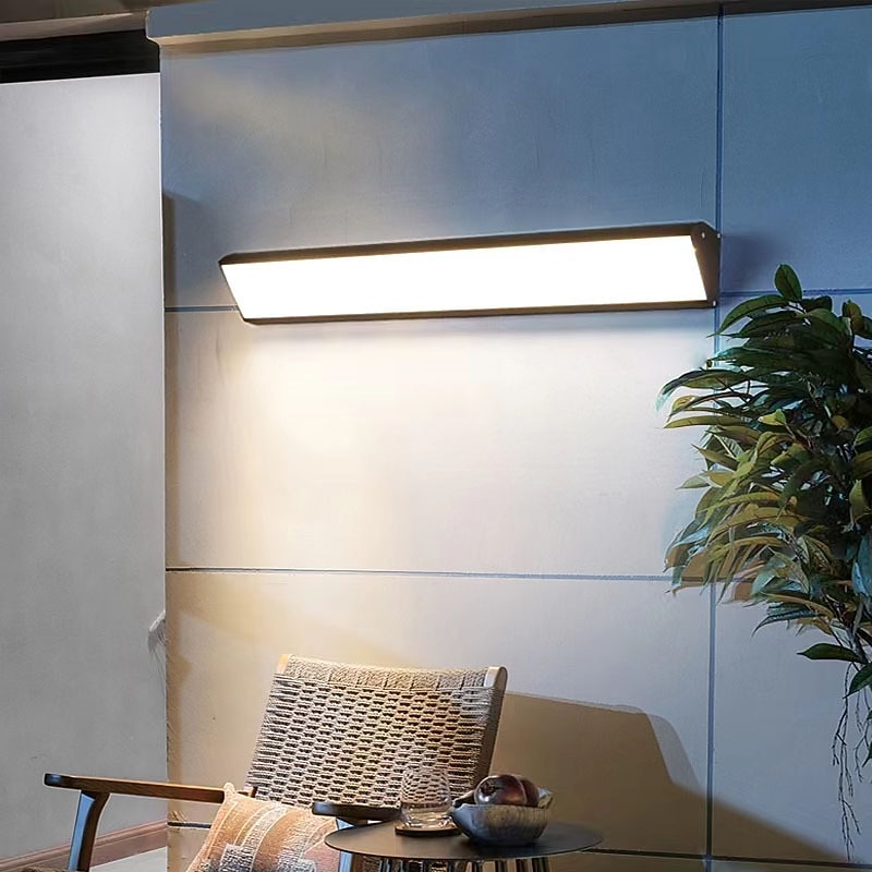 Outdoor LED Wall Lamp Line Design IP65 Waterproof Acrylic Metal 80/90cm Indoor Wall Light Modern Bedroom Warm White Light 110-240V