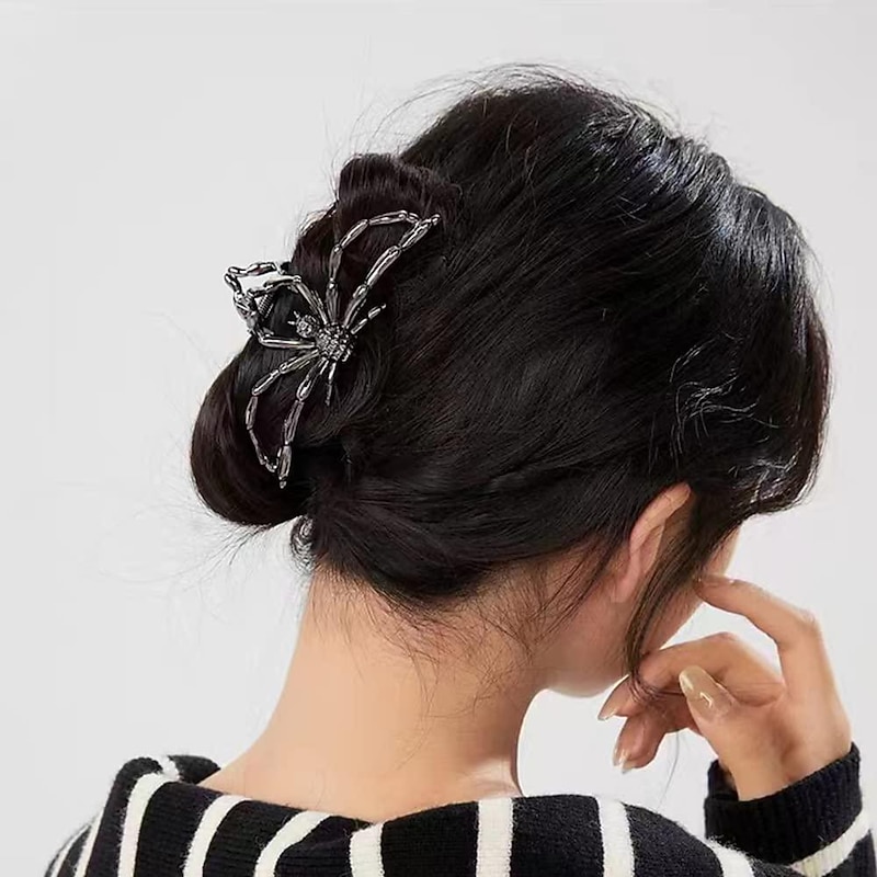 Spider Hair Clips, Claw Clips for Women and Girls, French Black Large Spider Fashion Nonslip Design Claws Clip for Thick Hair Thin Hair Claw Clips, Luxury Hair Accessories for Women2