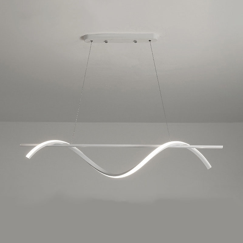 Pendant Light Fixtures 100/120cm LED Pendant Lamp 3 Color Dining Table Hanging Lamp Height Adjustable Pendant Lamp with Remote Control Metal Chandelier Kitchen Island Bar Dining Living Room Office 110-240V4