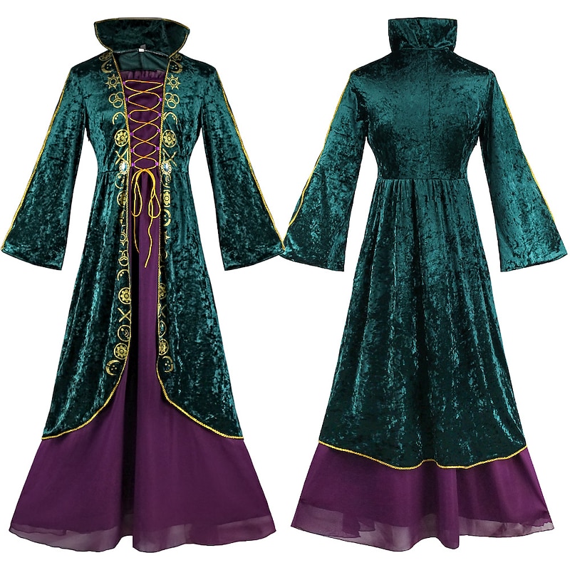 Hocus Pocus Witch Winifred Dress Cloak Masquerade Cosplay Costume Party Movie Cosplay for Women's Adults' Masquerade2