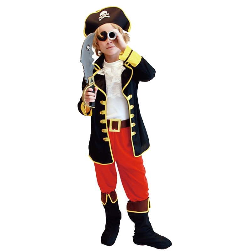 Pirate Halloween Cosplay Costume Party Costume Masquerade Carnival Costume Outfits Kid's Boys' Masquerade Mardi Gras Performance Party Halloween Easy Halloween Costumes Dress Up3