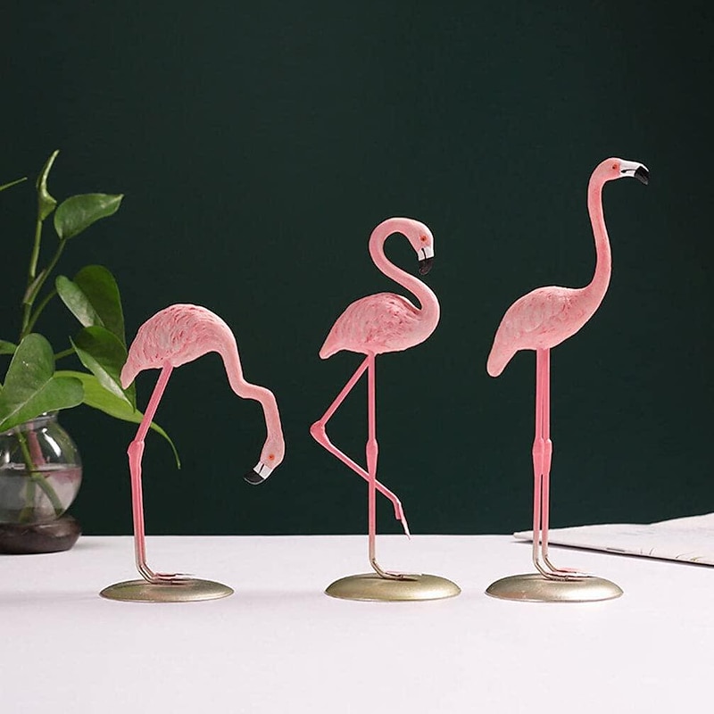 Resin Flamingo Ornaments Flamingo Statue Bird Figurine Animal Sculpture Tabletop Decoration for Home Garden Table Decor3