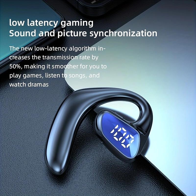 Single Ear Hook Earbud Bluetooth Headphones Single air Conduction Earphone Wireless Headset with Micphone Waterproof Hands-Free Cell Phones Earpiece4