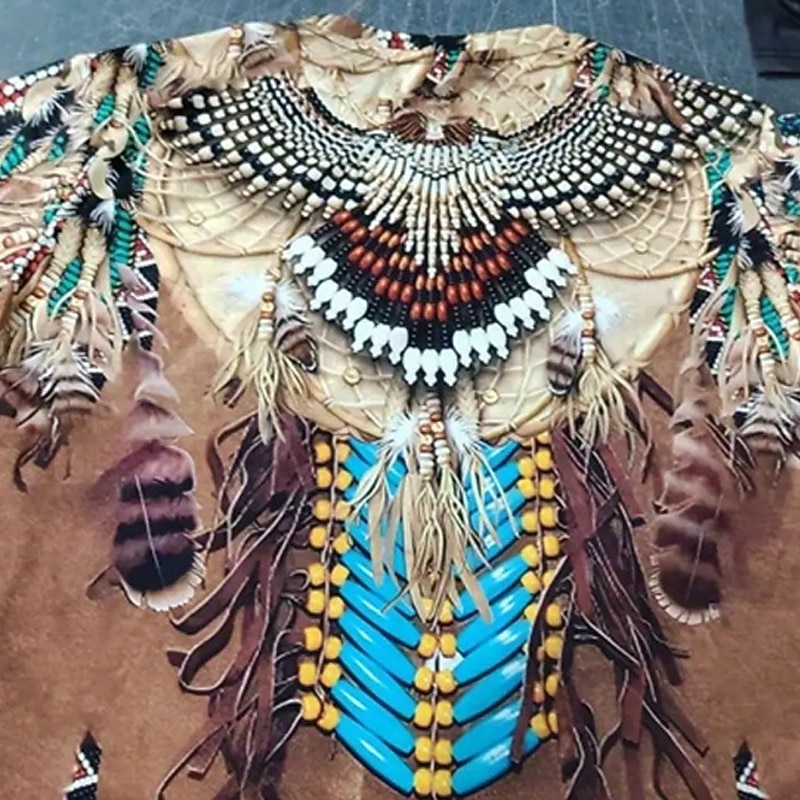 Men's Graphic Tribal T Shirt Short Sleeve T shirt 3D Print Crew Neck Shirt Vintage Fashion Designer Outdoor Daily Sports Blue Purple Brown Spring & Summer Clothing Apparel S M L XL 2XL 3XL3