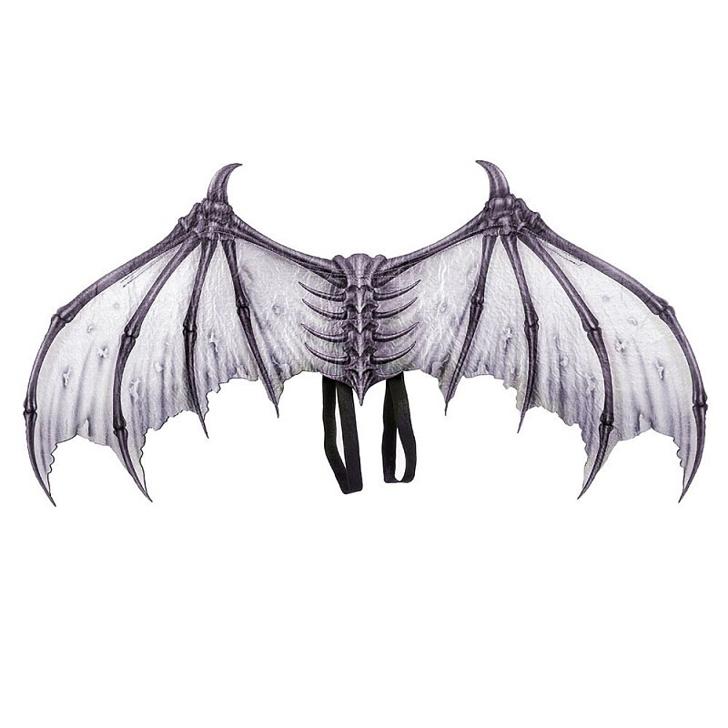 Halloween Wings Demon Bone Skeleton Folding Batpunk Fallen Angel Evil Festival Carnival Props Men and Women Halloween Carnival Ball Props Foldable Black and White Non woven Fabric Demon Bone Wings4