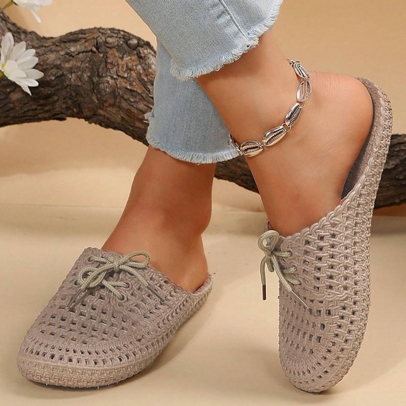 Women's Woven Slip-On Moccasin Shoes – Breathable Lace-Up Flats for Beach Walks, Garden Chores, and Casual Summer Outfits2