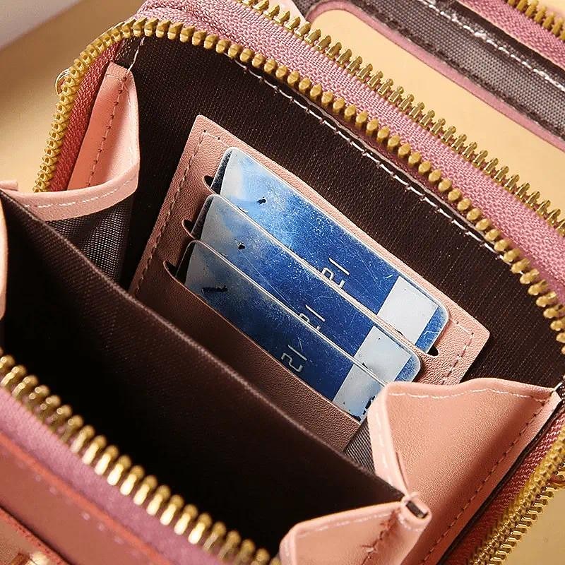 Touch Screen Mobile Phone Bag, Mini Flap Crossbody Bag, Fashion Faux Leather Purse, Vertical Wallet With Card Slots2