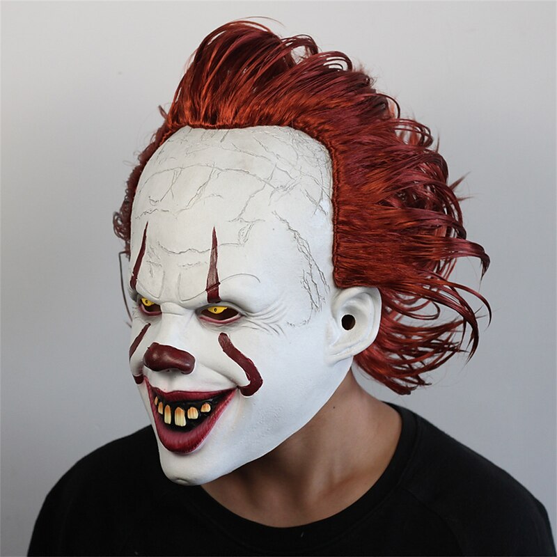 1pc Halloween Horror Clown Back To The Soul Mask Makeup Joker Headgear Cos Dress Up Props Anime Cosplay Funny Surprise Accessories2