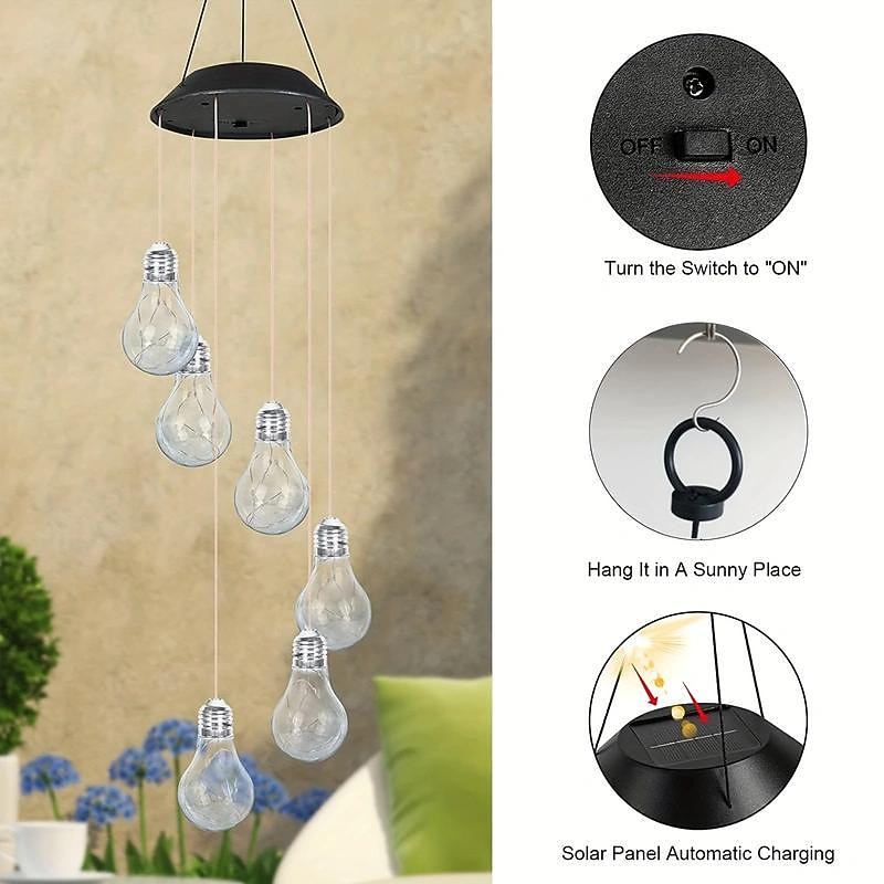 Solar Wind Chimes Outdoor Light Outside Hanging Solar Lights Wind Chime For Women Grandma Mom Birthday Windchimes Christmas Decor For Outdoor Garden Balcony Bedroom Yard4
