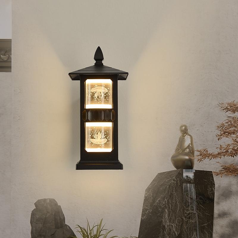 Outdoor Wall Light Fixtures Exterior Waterproof Wall Lanterns,  Porch Sconces Wall Mounted Lighting Glass Shades, Modern Wall Lamps for Patio Front Door Entryway Warm White 110-240V4