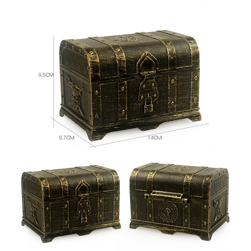 Gold Plated Search For Treasure Pirates Treasure Chest Children's Plastic Halloween Treasure Chest Toys3