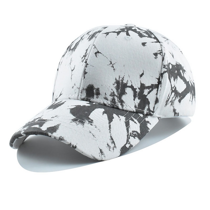 Unisex Baseball Cap Sun Hat White Yellow Polyester Print Travel Beach Outdoor Vacation Tie Dye Adjustable Fashion Eye Protection