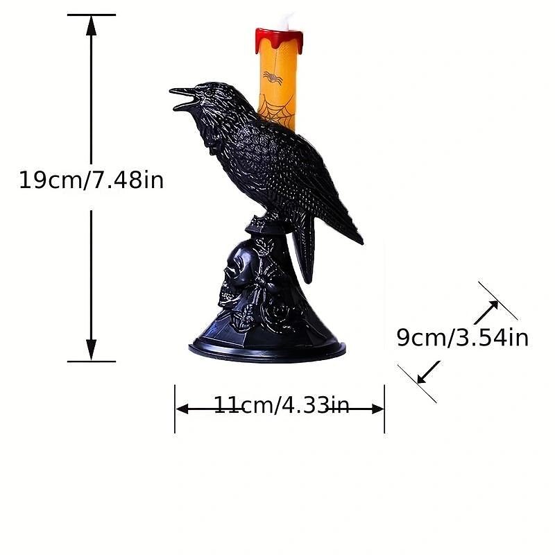 Halloween Candlestick Light Crow Light Ghost Festival Decoration Props Candlestick Ornament Led Electronic Candle Light Ornament3