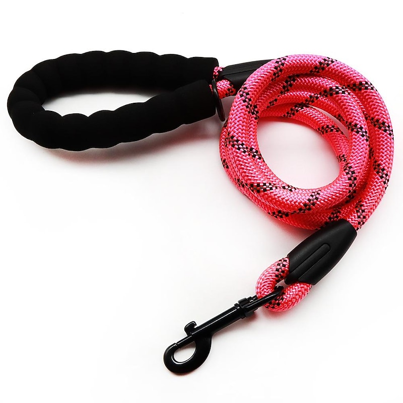 Dog Leashes Pet Dog Leash Reflective Foam Cotton Handle Buffer Traction Rope Round Rope3