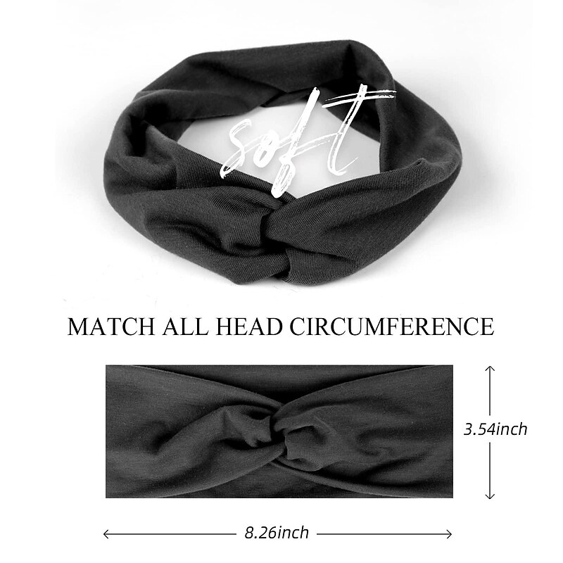 Boho Headbands fo Women Turban Head Bands for Women's Hair Elastic Hair Bands for Short Hair Workout Yoga Twist Head Wrap for Girls Cute Fashion Summer Hair Accessories4