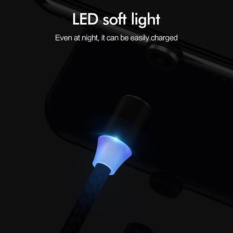2023 magnetic USB cable LED magnetic charging cable suitable for iPhone micro USB C type fast charging magnet charger mobile phone cable4
