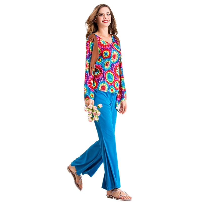 1960s Hippie 1970s Pants Cosplay Costume Outfits Disco Fancy Dress Women's Carnival Masquerade Party / Evening Pride Parade Pride Month Adults' Vest Top Pants All Seasons4