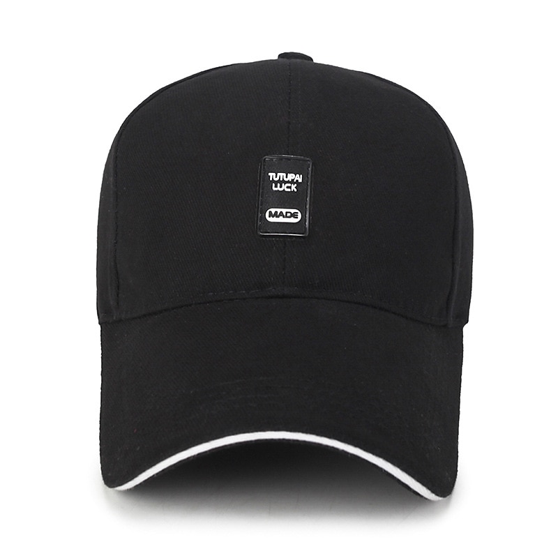Men's Baseball Cap Black White Cotton Travel Beach Outdoor Vacation Plain Adjustable Fashion2