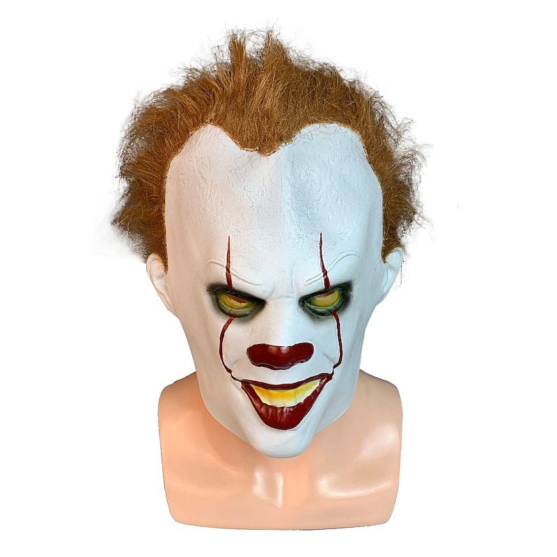 Pennywise Killer Clown Halloween Mask It Horror Scary Costume Adults' Unisex Halloween Carnival Mardi Gras Easy Halloween Costumes Dress Up3