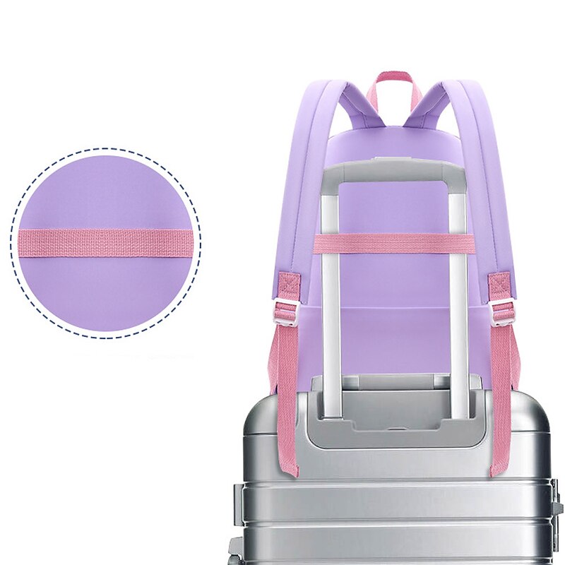 Girls' Waterproof School Backpack with Cute Bear Pendant and Cartoon Patches – Lightweight Bookbag for Elementary or Middle School Students4