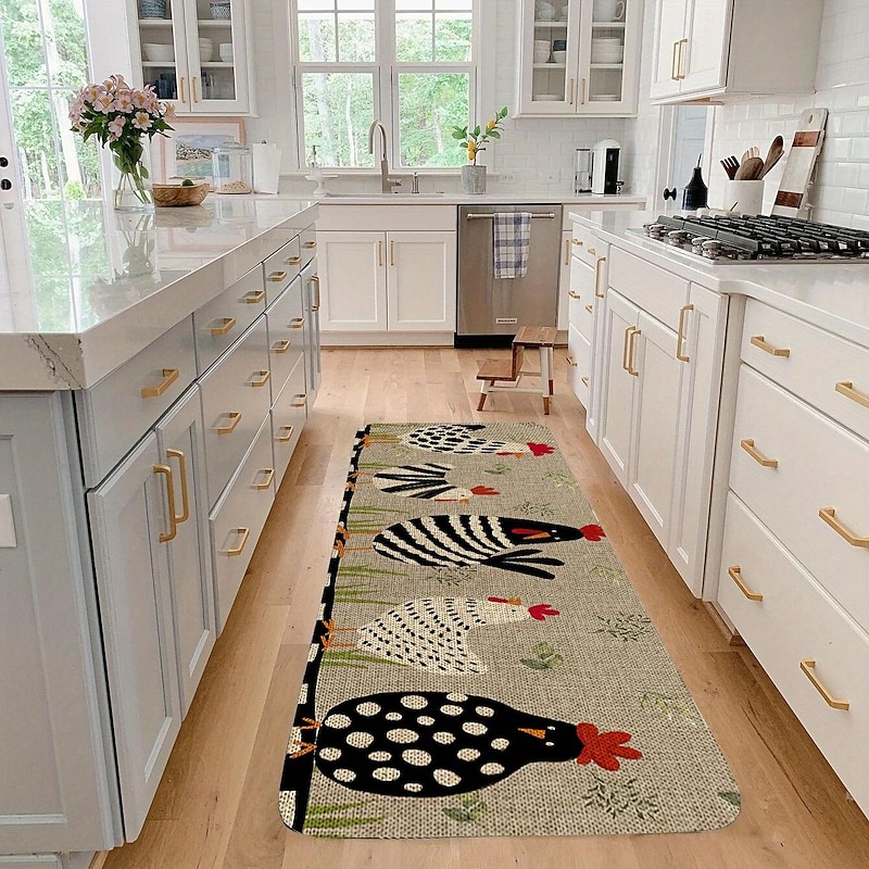 Rustic Chicken Kitchen Mat Non-Slip Rug Indoor Outdoor Mat Bedroom Decor Bathroom Mat Entrance Rug Door Mat3