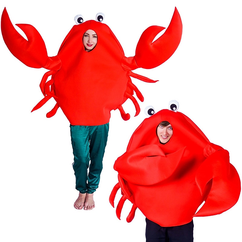 Couples King Crab Funny Costumes Halloween Group Couples Costumes Men's Women's Movie Cosplay Cosplay Costumes Red Leotard / Onesie Halloween Carnival Masquerade