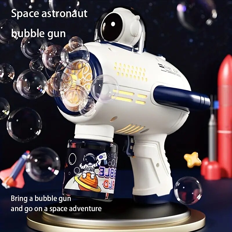 1pc Space Astronaut Design Bubble Machine Handheld Fully Automatic Bubble Gun Toy For Children3