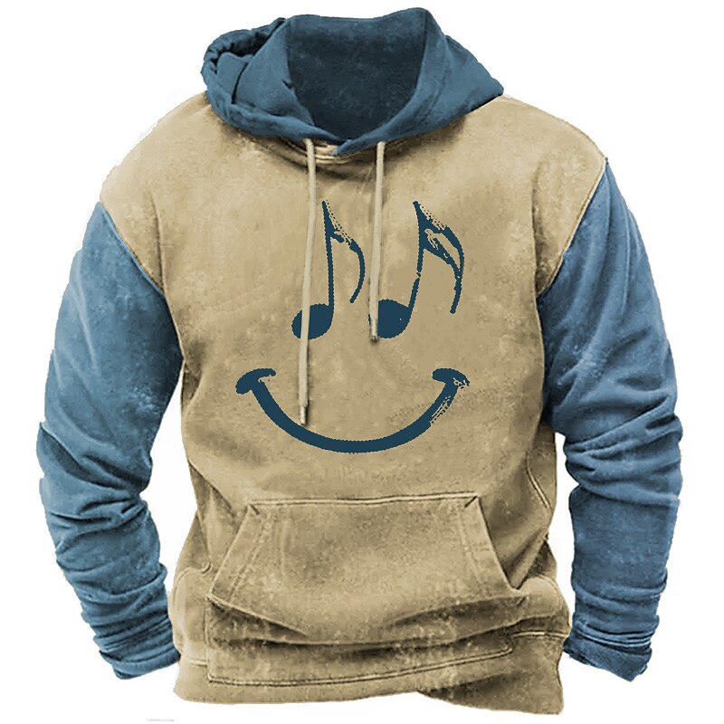 Men's Cartoon Color Block Graphic Prints Hoodie Hoodies Sweatshirt Streetwear Designer Long Sleeve Hooded Daily Sports Blue Brown Print Spring &  Fall Designer