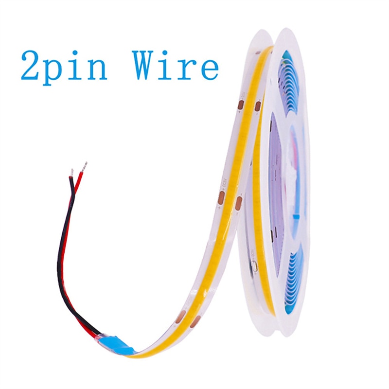 5M DC 12V LED COB Strip Light 8MM High Density Linear Lighting 320LEDs Flexible Tape Ribbon Lights Warm Natural White Decor RA902