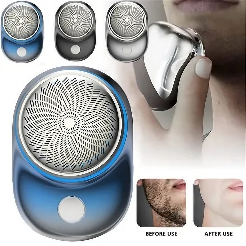 2023 New Powerful Storm Shaver for Men Mini Portable Electric Travel Shaver Rechargeable Wet and Dry Use Face Beard Razor