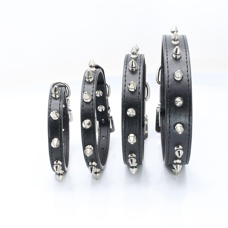Dog Leashes Pet Collar Anti-Bite Rivet Dog Collar Small And Medium-Sized Leather Dog Chain Dog Collar Manufacturers Wholesale2