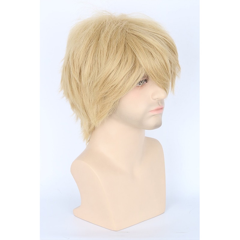Topcosplay Unisex Adults or Kids Wig Dirty Blonde Short Layered Fluffy Cosplay Carnival Costume Wigs3