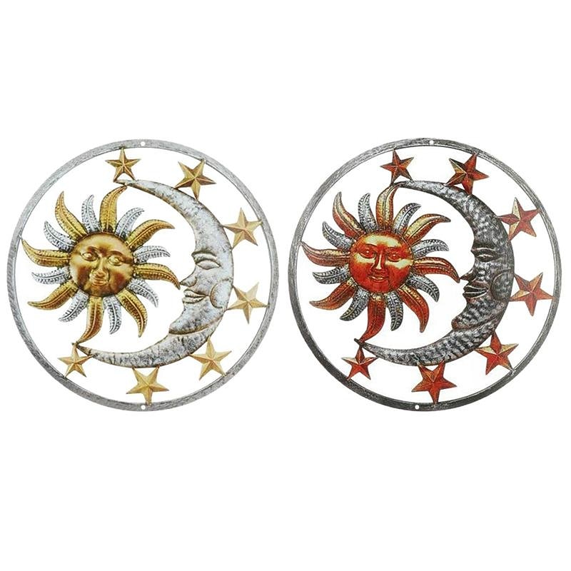 Sun Metal Wall Decor Moon Metal Wall Art Bird Ornament Home Bedroom Living Room Window Decoration3