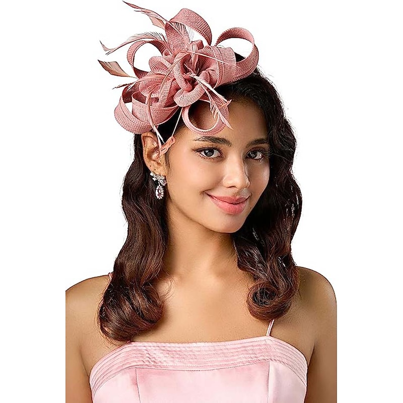 Fascinators Net Halloween Kentucky Derby Classic Wedding With Flower Headpiece Headwear3