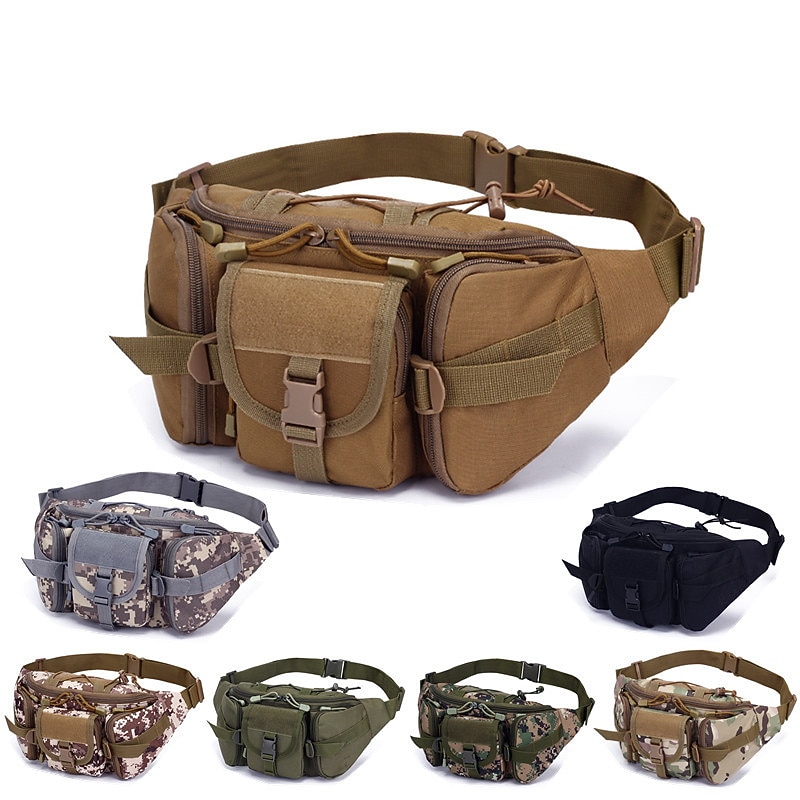 Waterproof Nylon Men Fanny Pack Tactical Military Army Waist Bag Hiking Outdoor Camping Shoulder Bum Belt Bum Sport Chest Bags2