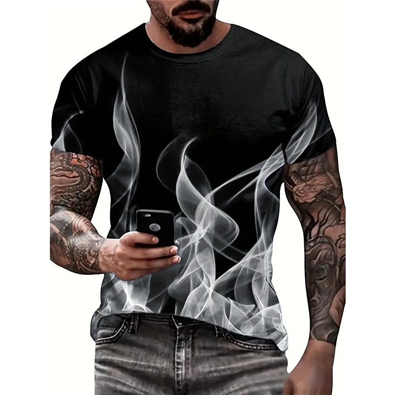 Men's Graphic Hellfire Flames Flame T Shirt Short Sleeve T shirt 3D Print Crew Neck Shirt Vintage Fashion Designer Outdoor Daily Sports Yellow Blue Red Spring & Summer Clothing Apparel S M L XL 2XL2
