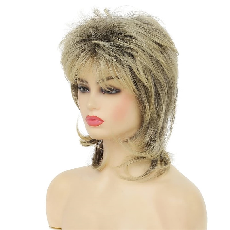 Dai Cloud Blonde Mullet Wig for Women Shaggy Shoulder Length Layered Wig 70s 80s Wigs Cosplay Daily Hair Wigs Halloween Wigs2