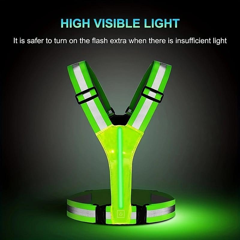 USB Rechargeable LED Reflective Vest – High Visibility Safety Gear for Carnival Running, Cycling, Walking & Night Sports4