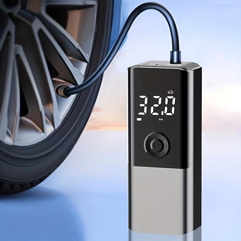 Cordless Car Tire Inflator Pump 150PSI Portable Air Compressor Pump For Car Tire With 6000mAh Battery Tire Pump With LED Light For Car Bike Motor Ball